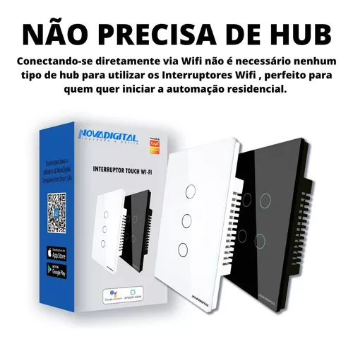 Interruptor Tomada Inteligente Wi-Fi 1 Botão NovaDigital - Bragante Comércio