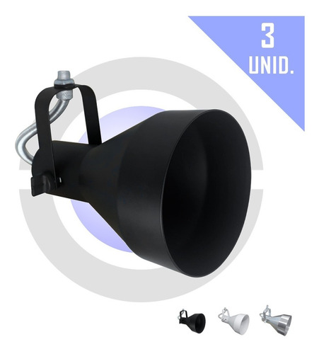 Spot Trilho Par30 Lampada Led Eletrocalha Perfilado 3 Unid