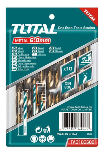 Broca Metal Hss Total Tools Tac100603