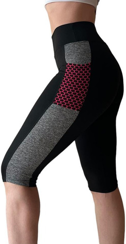 Calza Capri De Lycra Con Bolsillo, Tiro Alto!