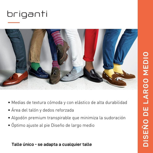 Imagen 8 de 10 de Medias Algodón Pack X6 Briganti Hombre Fantasía Acc07255