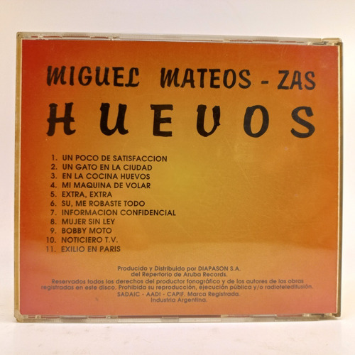 Miguel Mateos Zas - Huevos - Cd - Mb (Usado)