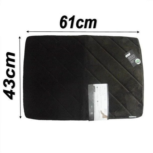 Imagen 2 de 6 de Alfombra Baño Microfibra Antideslizante Absorbente 43 X61 Cm