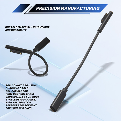 Cable De Carga Para Surface Connect To Usb-c Compatible Con
