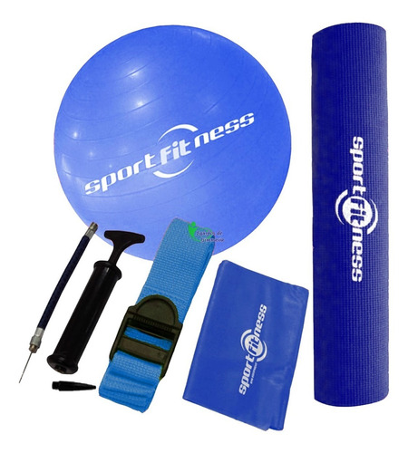 Imagen 1 de 5 de Kit Pilates Yoga Sportfitness Balon 65cm Colchoneta Terapias