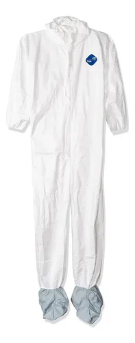 Traje Tyvek Adulto Unisex Talla L Muñeca Elástica Color Blan