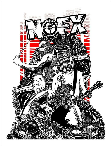 Pôster - Nofx - Punk  30x40cm Rock Banda - Plastificado