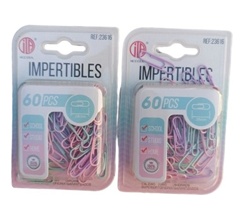 Pack 120 Clips Plastificados Color Pastel 2.8 Mm