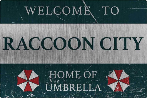 Cartel De Bienvenida A Raccoon City, Divertido Recuerdo Del