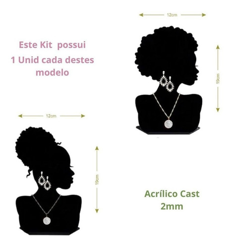 Imagem 2 de 7 de Expositor Bustos Anel Colar Tornozeleira Brincos Kit 24pç