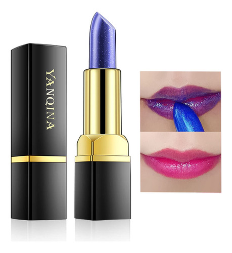 Yeweian Lpiz Labial Azul Mgico, Lpiz Labial Que Cambia De Co