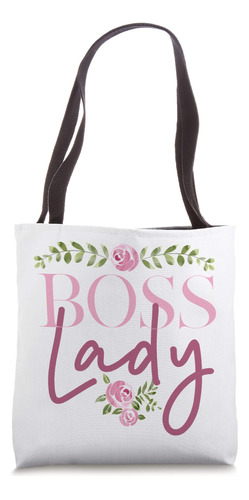 Femenino Y Pretty Boss Lady Tote Bag, 16 Pulgadas, Blanco