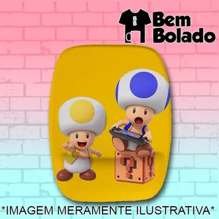 Mousepad Mario Cogumelos Fundo Amarelo Game Nintendo