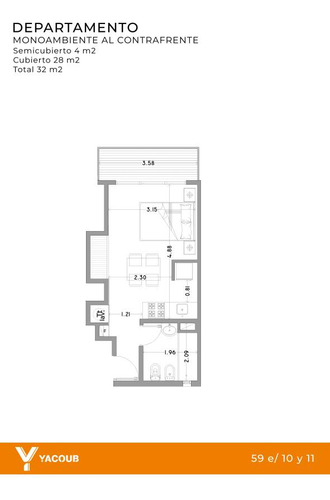 Departamento Monoambiente De Pozo En Venta - 1 Baño - 32mts2