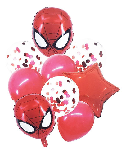 Kit Bouquet Globo Spiderman Hombre Araña Feliz Cumpleaños