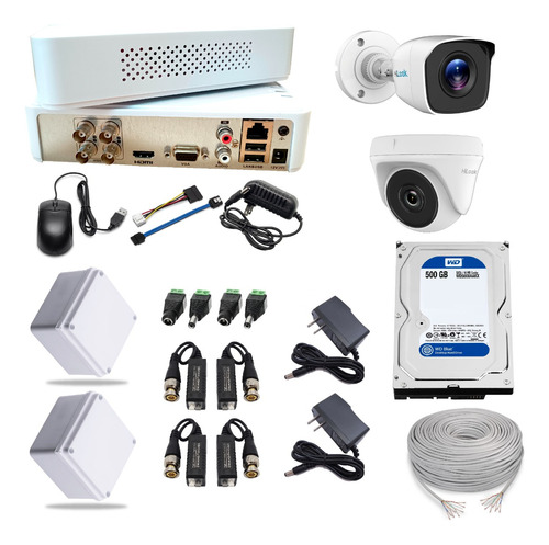 Cámaras Seguridad Kit Hilook Dvr 1080 4 Ch + 2 Cam 720 + D.d