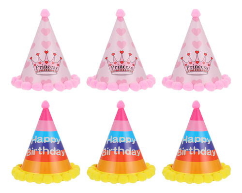Sombreros Cónicos Para Fiesta De Cumpleaños, 6 Unidades, Som