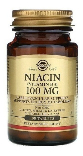 Solgar | Niacin (vitamin B3) | 100 Mg | 100 Tablets | Usa