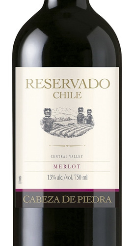 Vinho Chileno Reservado Cabeza De Piedra Merlot 750 Ml