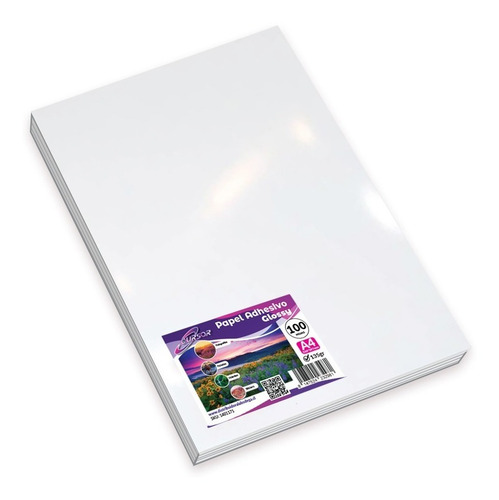 Imagen 1 de 5 de Papel Fotografico Glossy Adhesivo A4 135g Pack 100