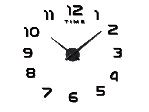 Gran Reloj De Pared 3d Creatividad Digital Negra Bricolaje