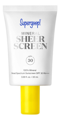 Supergoop! Mineral Sheerscreen Spf 30 Pa+++, 0.68 Onzas Lqui