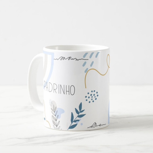 Caneca Padrinhos Personalizada 325ml Batismo Casamento Cor Branco Padrinho