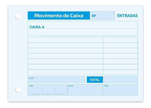 Movimento Do Caixa Entrada 105x147mm 100 Folhas Cor Branco