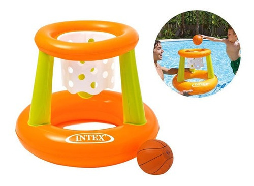 Set Aro De Basket Inflable P/ Piscina 67x55cm P/ Niños Intex