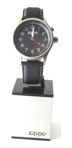 Reloj Pulso Negro En Cuero, Original Zippo. Por Banimported