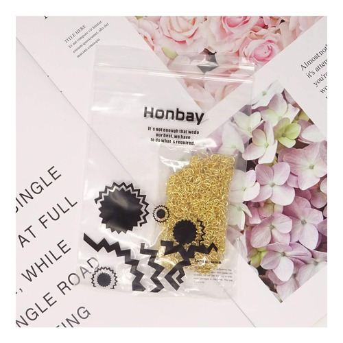 Honbay 100pcs Extensor Cadena Joyería Collar Pulsera Cadena Oro. 10 Cm