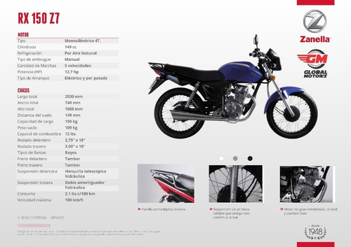 Imagen 8 de 9 de Zanella Rx 150 Z7 - Global Motor's Corrientes