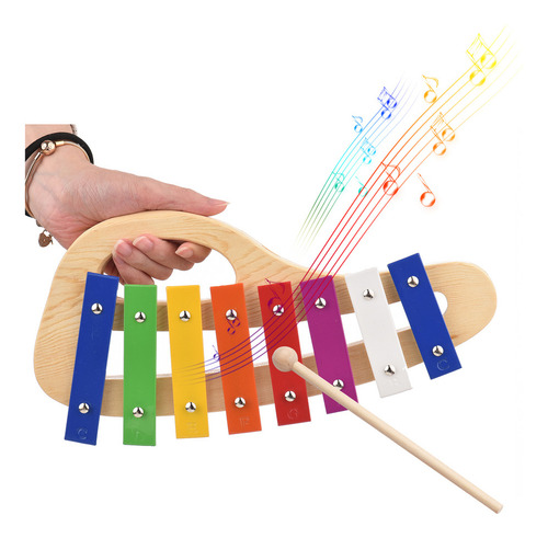 De Xilófono De Madera De 8 Notas Con Mazo - Musical Para