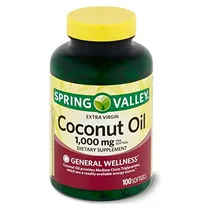 Comprar Spring Valley Coconut Oil Aceite De Coco 1000mg 100 Cápsulas