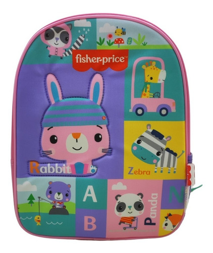 Mochila Fisher Price Jardin 12 PuLG Animales Transportes Ed