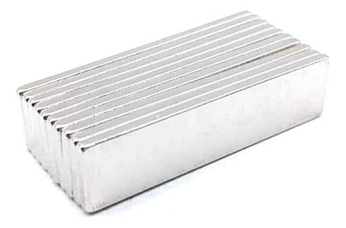 5pcs Imã De Neodimio Super Forte Retangular 40x10x2mm - N35