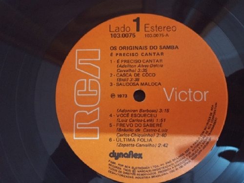 Disco De Vinil - Os Originais Do Samba - É Preciso Cantar (Usado)