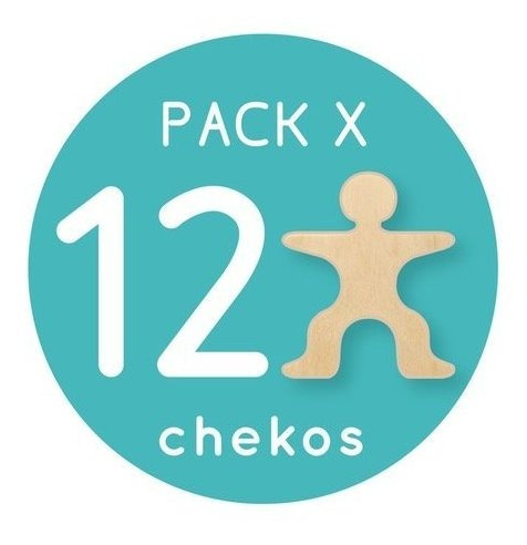 Pack 12 Figuras Encastre Apilables En Madera Chekos