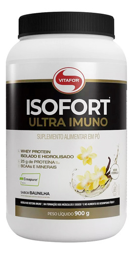 Isofort Ultra Imuno Whey Protein Iso/hidro Vitafor 900g Sabor Baunilha