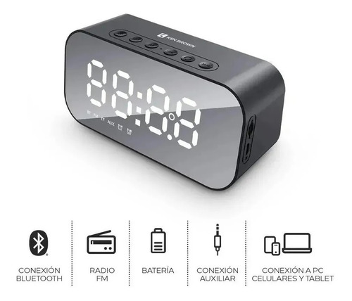 Parlante Radio Portatil Despertador Alarma Bluetooth Reloj