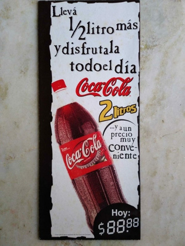 Cartel Publicidad Coca Cola Doble Faz, Carton 