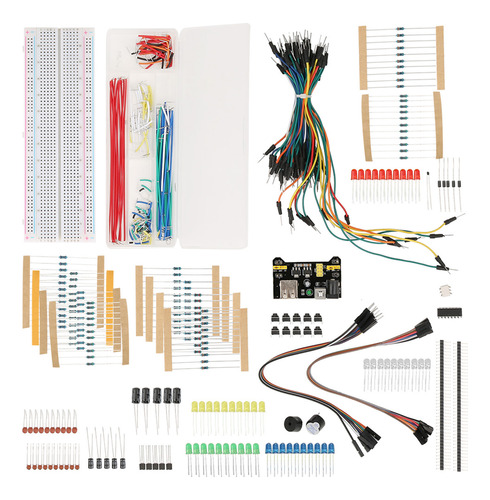 Kit Básico De Componentes Electrónicos: Placa De Pruebas Sin