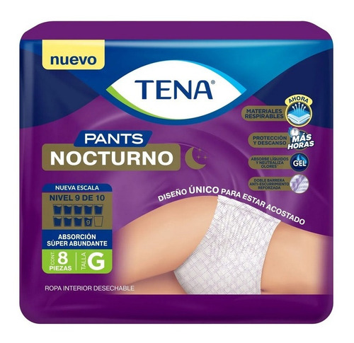 Pañal Tipo Calzón Tena Nocturno Talla G