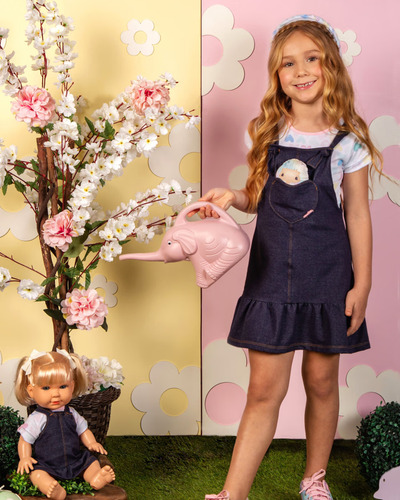 Salopete Com Bonequinha E Blusa Ma0212 +roupa Boneca Marthiê