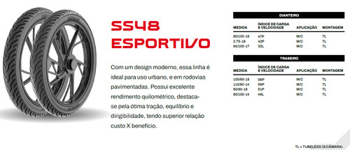 Par Pneu Cg 150 90/90-18 + 2.75-18 Novo Rinaldi Sem Câmara