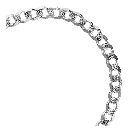 Cadena Cubana Gruesa Diamantada Plata 925 Hombre 70cm X 5mm Color 52053
