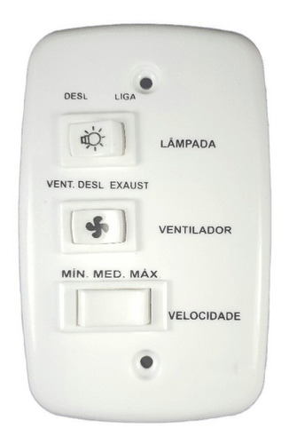 Controle Ventilador De Teto 4x2 C/ Capacitor 110v 1 Interrup