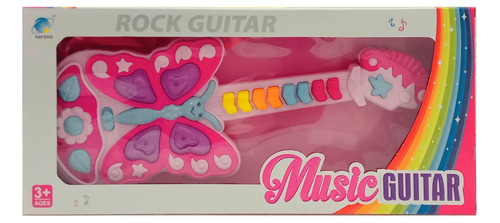 Guitarra Musical Mariposa Rosa