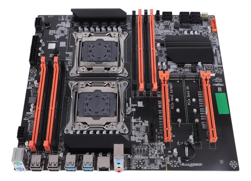 Placa Mãe Dual X99 2011-3 V 8x Ddr4 2x Nvme +2x Xeon 2630 V3 Preto