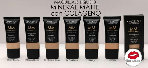 Base de maquillaje líquida Colorton Mate Mineral matte Mineral matte tono a elegir - 30mL